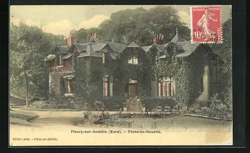 AK Fleury-sur Andelle / Eure, Fontaine-Rosette, beranktes Gebäude