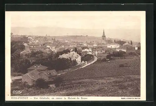 AK Bois-d`Oingt, Vue Gènèrale, au centre la Maison du Repos