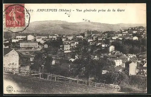 AK Amplepuis, Vue gènèrale prise de la Gare