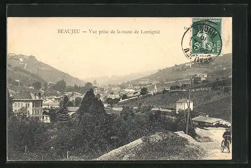 AK Beaujeu, Vue prise de la route de Lantignié