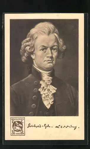 AK Portrait Gotthold Ephraim Lessing