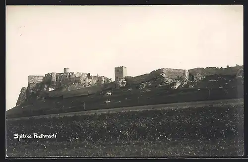 AK Spisske Podhradi, Blick zur Burgruine