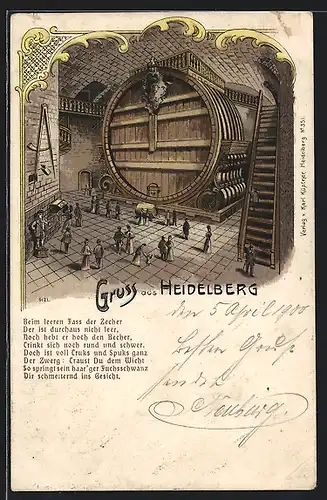 Lithographie Heidelberg, Das Riesenfass