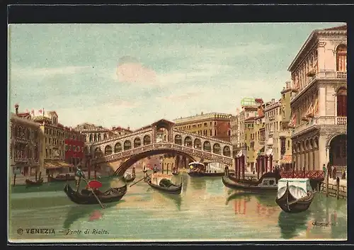 Lithographie Venezia, Ponte di Rialto