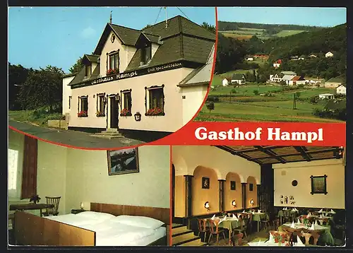 AK Ritzing im Burgenland, Gesamtansicht, Gasthof-Pension Hampl, im Gastraum