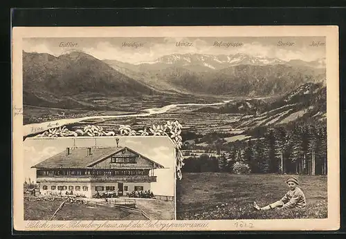 AK Blomberghaus, Berghütte mit Blick auf das Gebirgspanorama mit Guffert, Venediger und Unnütz