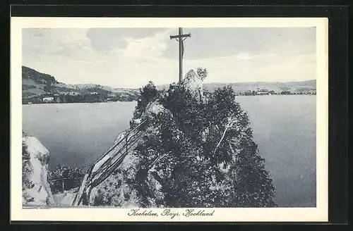 AK Kochelsee / Bayr. Hochland, Gipfelkreuz und Panorama