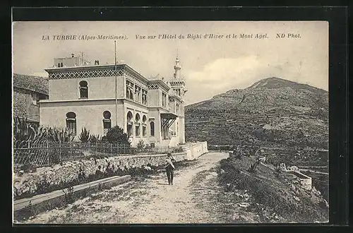 AK La Turbie, Vue sur l`Hotel du Righi d`Hiver et le Mont Agel