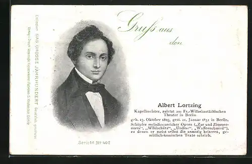 AK Kapellmeister Albert Lortzing im Portrait