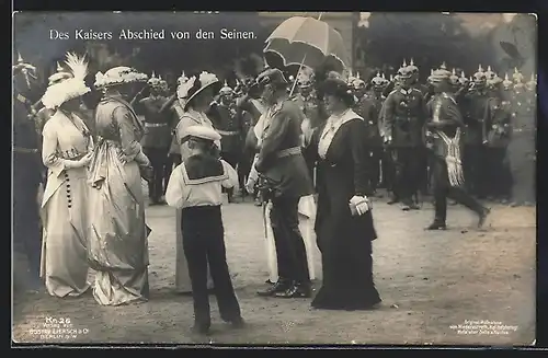 AK Des Kaisers Wilhelm II. Abschied von den Seinen