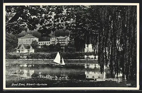 AK Bad Ems, am Ufer des Albert-Kurheim