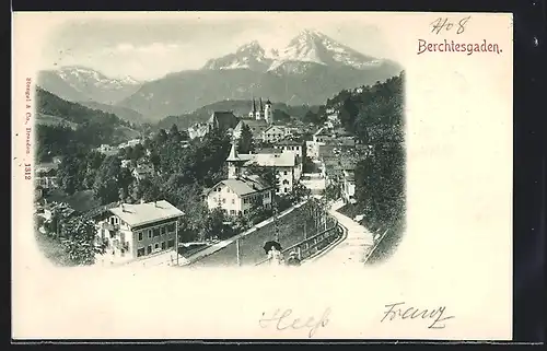 AK Berchtesgaden, Totalansicht mit Blick auf die Alpen