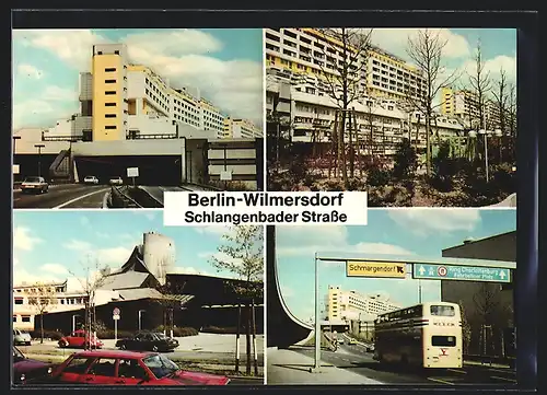 AK Berlin-Wilmersdorf, Schlangenbader Strasse, Autobahntunnel, Gebäude