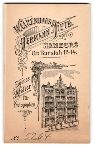 Fotografie Hermann Tietz, Hamburg, Ansicht Hamburg, Waarenhaus Hermann Tietz, Gr. Burstah 12-14