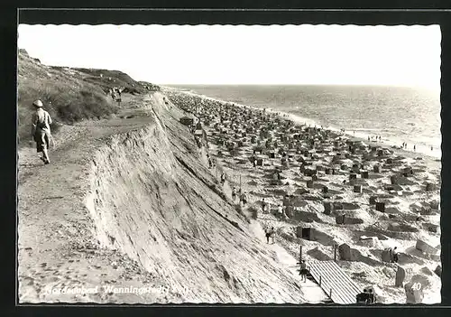 AK Wenningstedt / Sylt, Strandpartie mit Blick zum Wasser