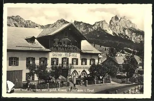 AK Tannheim, Gasthaus und Pension Zum goldenen Kreuz