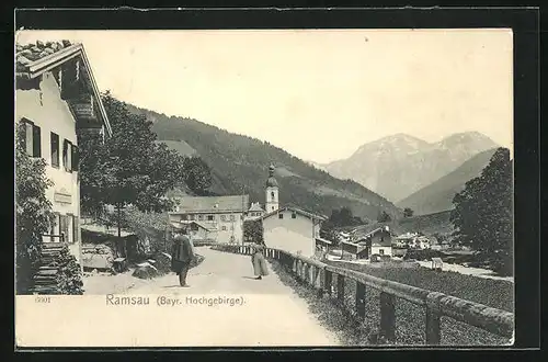 AK Ramsau / Bayr. Hochgebirge, Strasse im Ort