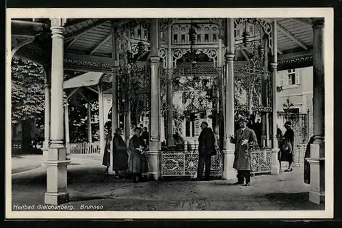 AK Gleichenberg, Besucher am Brunnen