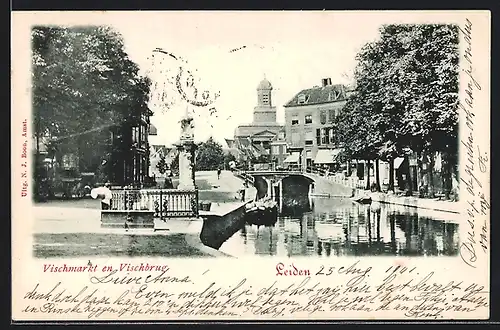 AK Leiden, Vischmarkt en Vischbrug