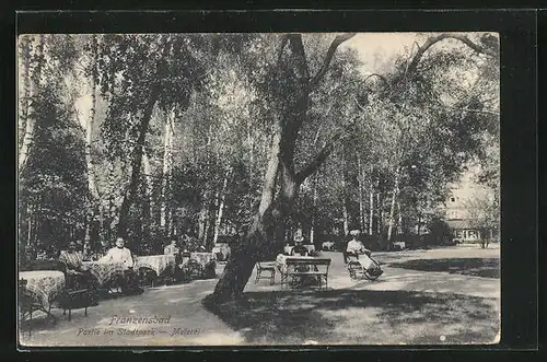 AK Franzensbad, Partie im Stadtpark, Meierei