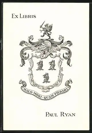 Exlibris Paul Ryan, Wappenmit Greif & Ritterhelm