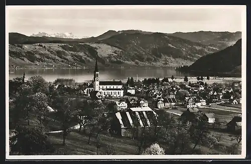 AK Unterägeri, Panoramablick auf den Ort