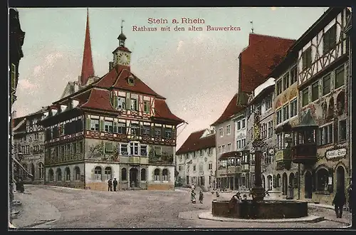 AK Stein a.Rhein, Rathaus m.d. alten Bauwerken