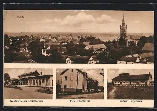 AK Zauchtel, Totalansicht, Landw. Lagerhaus, Bahnhof