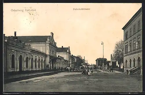 AK Oderberg, Bahnhof und Bahnhofstrasse