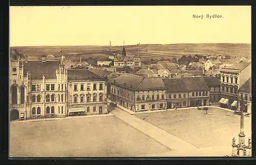 AK Novy Bydzov, Ladengeschäfte am Marktplatz