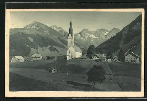 AK Mittelberg i. Kl. Walsertal, Panorama mit Schafalpköpfen