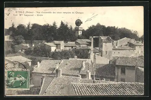 AK Etoile, Vue d`ensemble des vieux remparts du Château