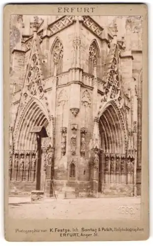 Fotografie K. Festge, Erfurt, Ansicht Erfurt, Triangelportal am Dom um 1893