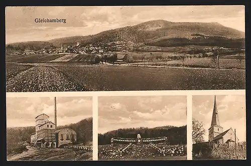 AK Gleichamberg, Steinbruch, Denkmal und Kirche
