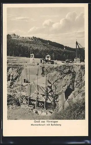 AK Horwagen, Blick auf Marmorbruch und Spitzberg