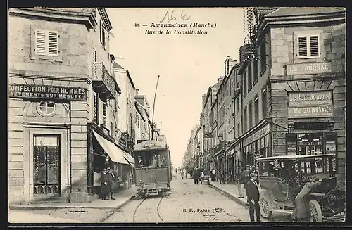 AK Avranches, rue de la Constitution, Tramway