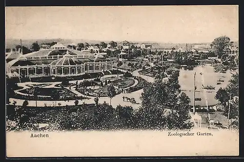 AK Aachen, Blick auf Zoologischer Garten