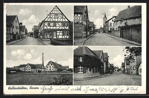 AK Wallerstädten /Hessen, Gasthaus zur Krone, Strassenpartien