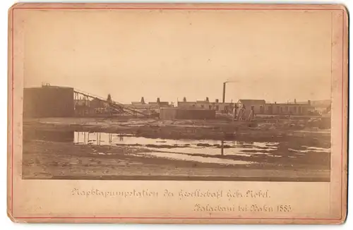 Fotografie W. Koehne & Co., Ansicht Balachani, Naphta Pumpstation der Gesellschaft Gebr. Nobel Branobel, 1883