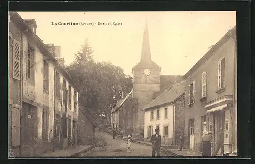 AK La Courtine, Rue de l`Eglise