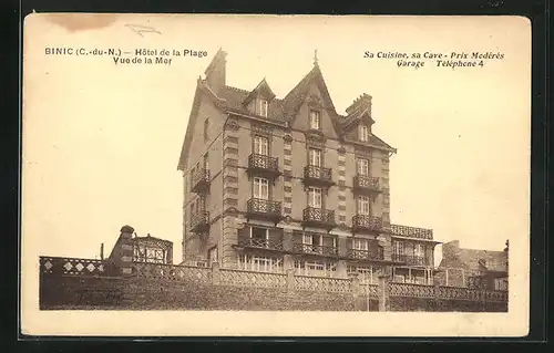 AK Binic, Hôtel de la Plage, Vue de la Mer