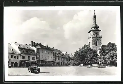 AK Nové Mesto na Morave, Ortspartie mit Kirche