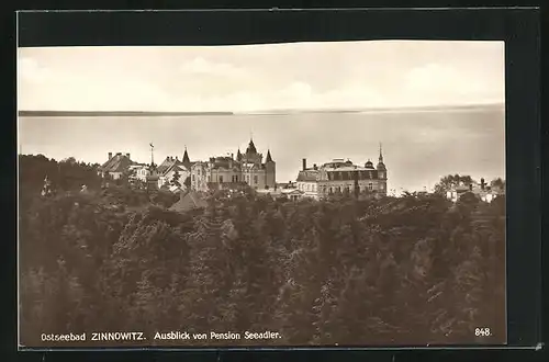 AK Ostseebad Zinnowitz, Ausblick von Pension Seeadler