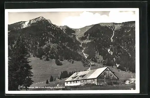 AK Oberstdorf, Gasthaus Seealpe mit Rubihorn und Geisfuss