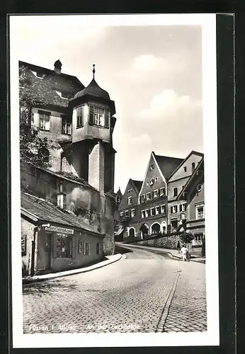 AK Füssen i. Allgäu, Strasse an der Lechhalde