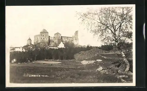 Foto-AK Lipnice n/Sáz, Blick nach Burg