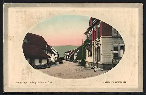 Präge-AK Ludwigshafen a. See, Blick in die Hauptstrasse