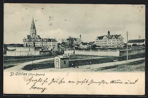 AK St. Ottilien /Ober-Bayern, Ortsansicht mit Kirche