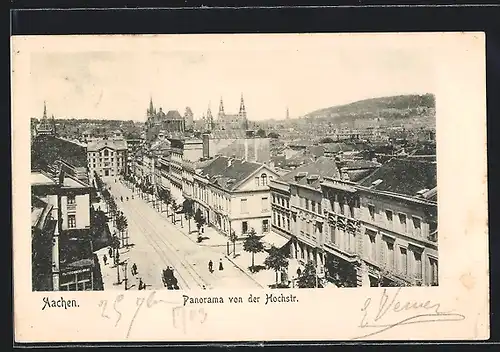 AK Aachen, Panorama von der Hochstrasse