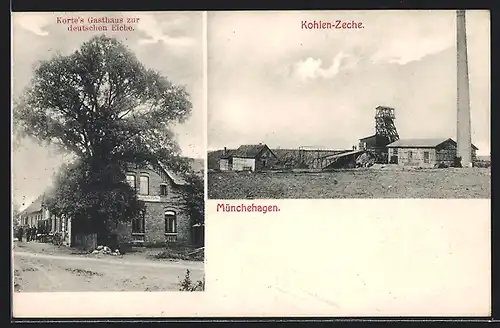 AK Münchehagen, Korte`s Gasthaus zur deutschen Eiche, Kohlen-Zeche